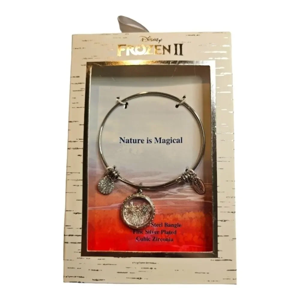 Disney Frozen ll Bangle SilverPlated Cubic Zirconia Nature is Magical Bracelet